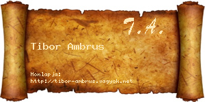 Tibor Ambrus névjegykártya